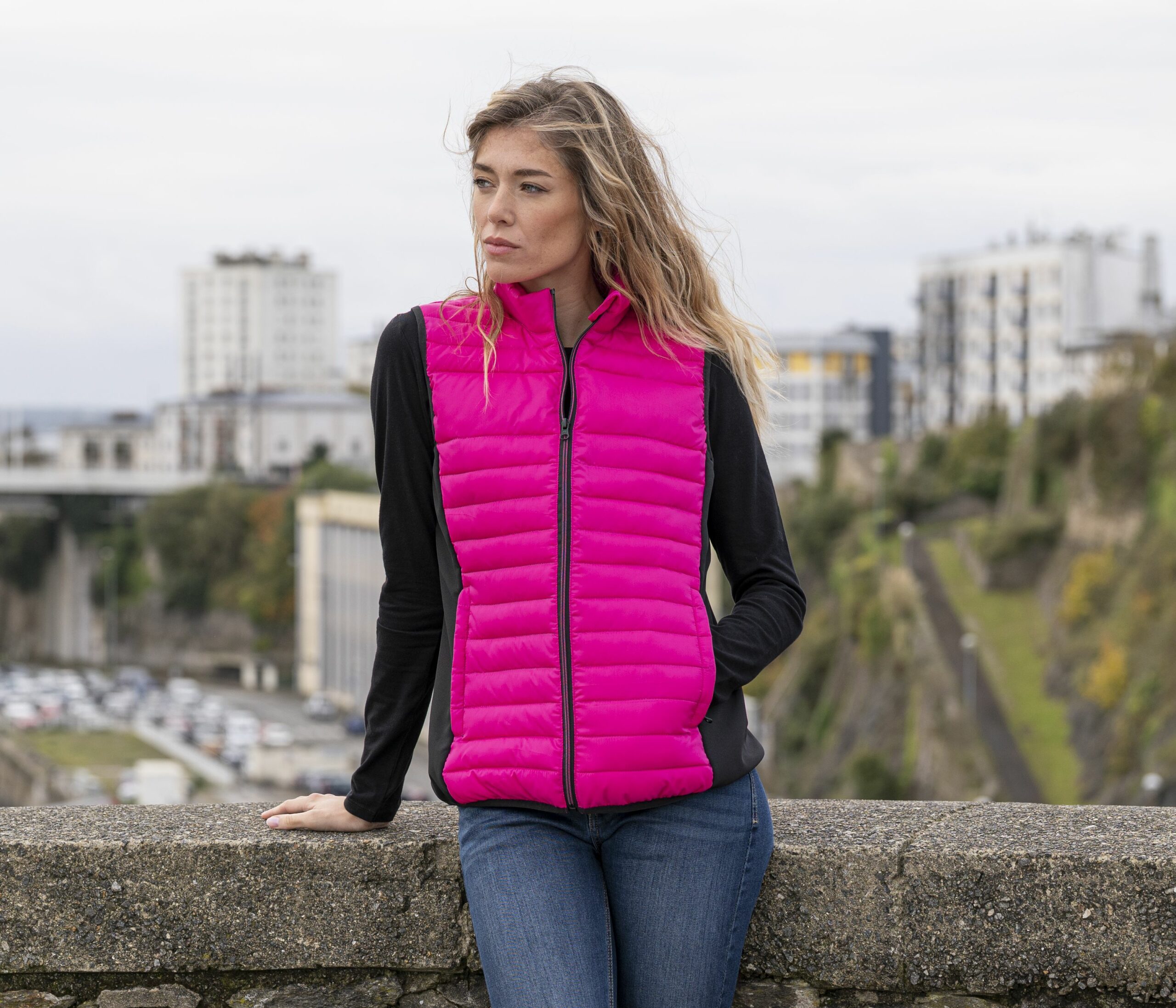 Bodywarmer bi-matière femme